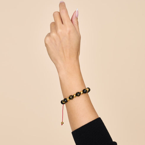 Tibetisches Amulett | Deluxe Obsidian Mantra Armband